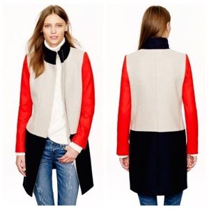 J. Crew Colorblock Italian wool coat EUC